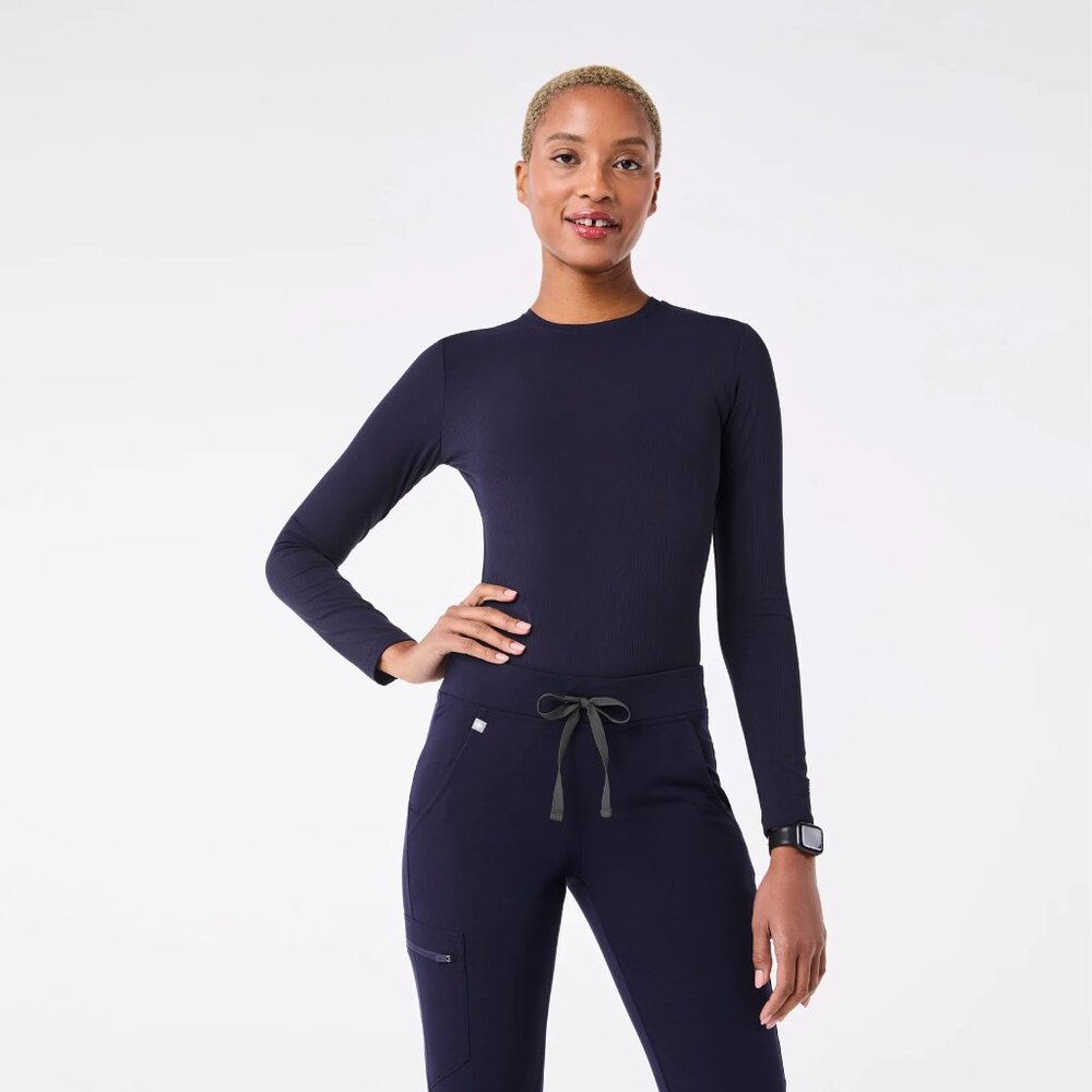 Navy Figs Ribbed Longsleeve Underscrub